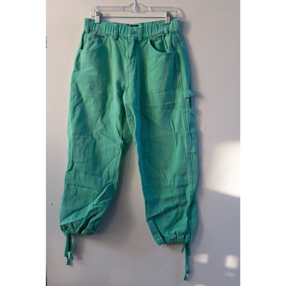 Urban Outfitter BDG Lexi Straight Leg Cropped Carpenter Pant Jogger Green Size 6